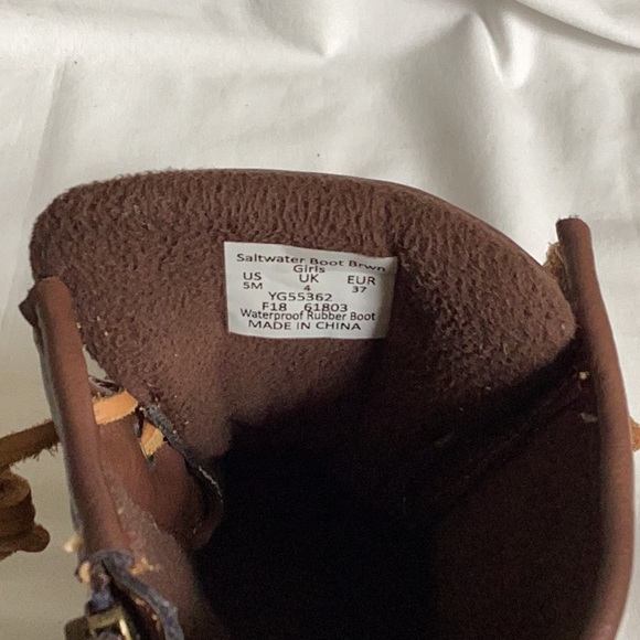 🐤 SPERRY waterproof boots duck boots EUC Girls Sz 5 saltwater - Picture 9 of 9